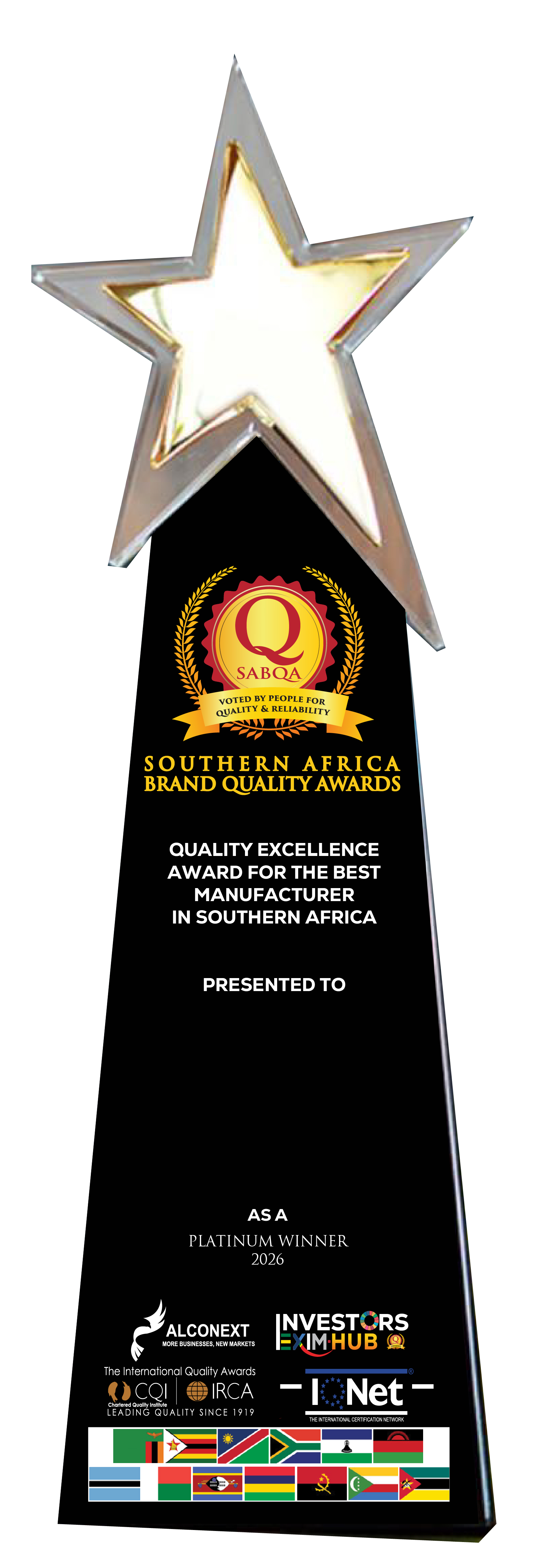 SABQA 2026 Award Trophy